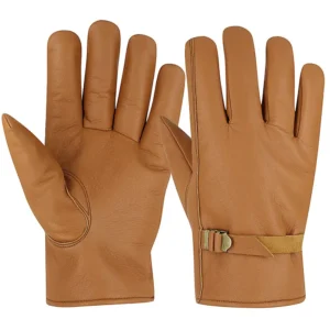 PIP-203 W Brown Leather Driver Gloves - Image 1