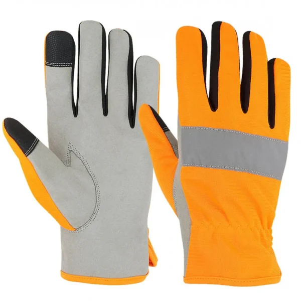 PIP-606 Synthetic Leather Gloves Orange and Gray