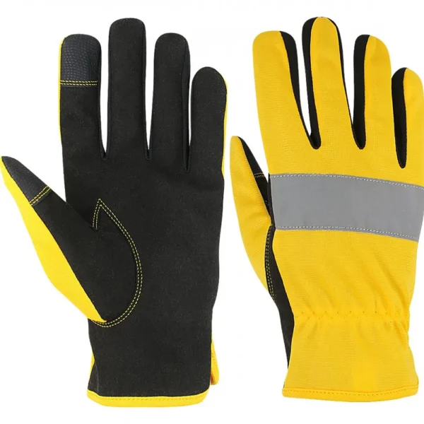 PIP-607 Synthetic Leather Gloves Yellow And Black