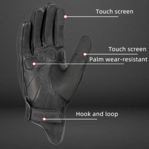 Leather Motorcycle Gloves - Image 2