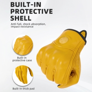 Leather Motorcycle Gloves - Image 3