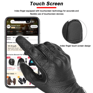 Motorcycle Leather Gloves - Image 3