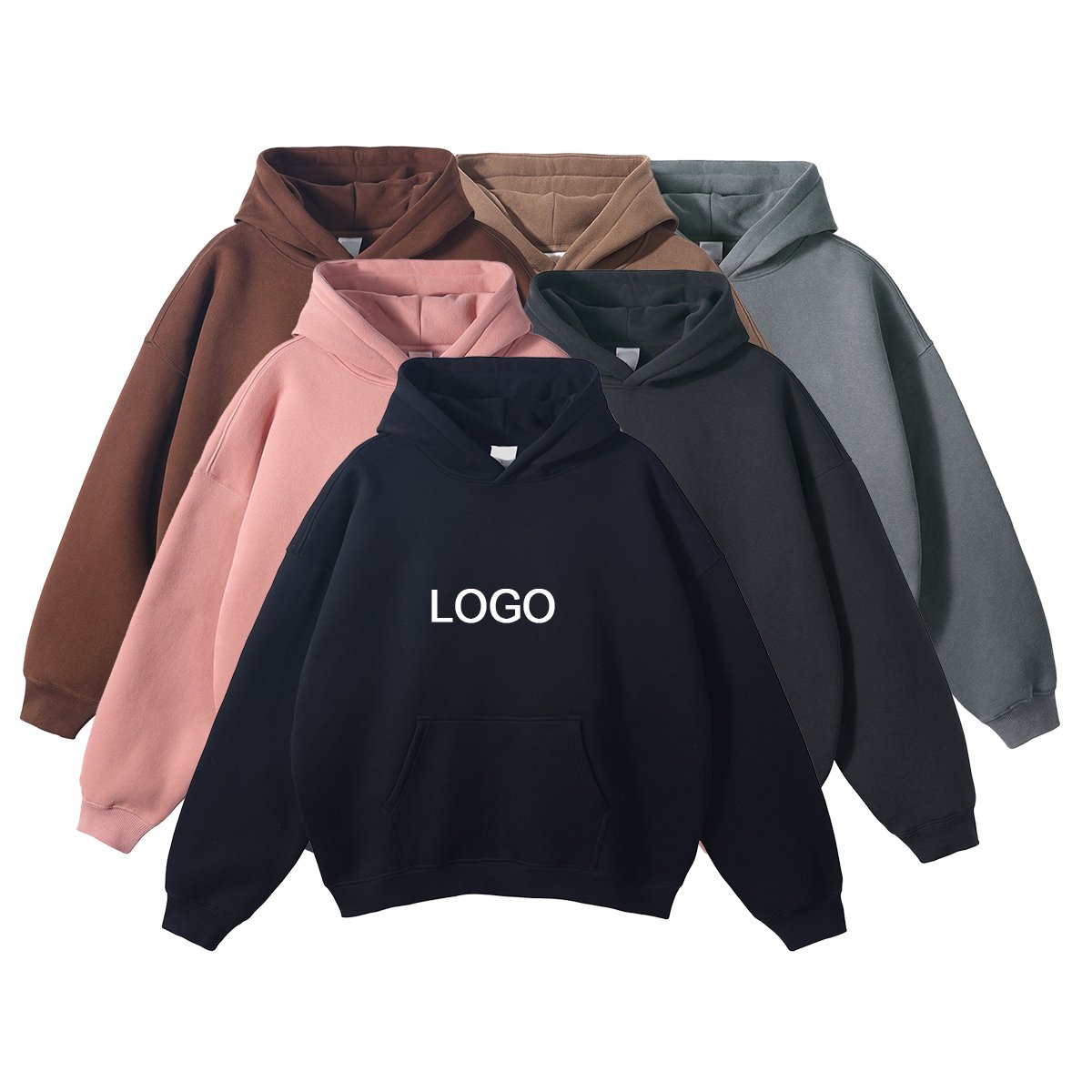High Quality 350gsm Heavyweight Pullover Hoodie Fleece Hoodies Drop Shoulder No Strings Heavy Oversized Men Hoodies