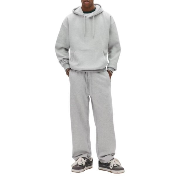 Men's Fleece Tracksuits - Cotton Polyester Blank Pullover Hoodie Set