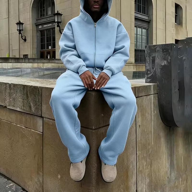 500GSM Winter Unisex Loose Sweatpants & Hoodie Set