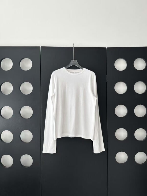 New Cotton Fabric Sexy Crewneck Long Sleeve Women Shirt Soft White Shirts Fashion Tees High Quality Tshirt Girls