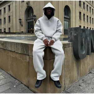 Baggy logo Unisex Sweatsuit Blank Winter Tracksuit