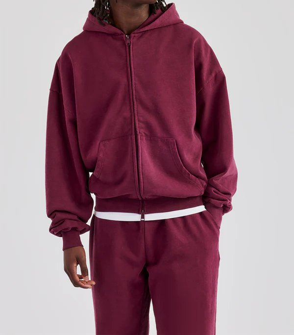 Plain Streetwear Vintage Distressed Pocket Hoodies for Men