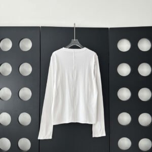 New Cotton Fabric Sexy Crewneck Long Sleeve Women Shirt Soft White Shirts Fashion Tees High Quality Tshirt Girls