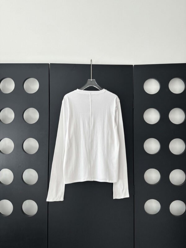 New Cotton Fabric Sexy Crewneck Long Sleeve Women Shirt Soft White Shirts Fashion Tees High Quality Tshirt Girls