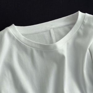 New Cotton Fabric Sexy Crewneck Long Sleeve Women Shirt Soft White Shirts Fashion Tees High Quality Tshirt Girls