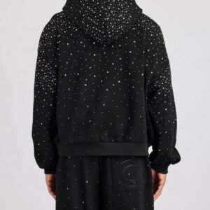 Men's Hoodies Rhinestone Pullover 100% Cotton Oversize