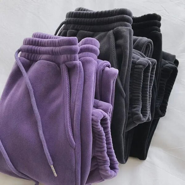 Fleece-lined Thickened Women's Pants Loose-fit