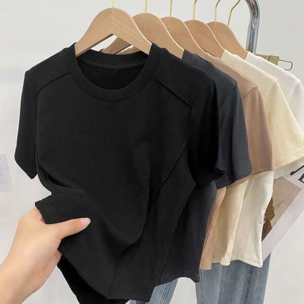 Wholesale Women’s Slim Fit T-Shirts – Custom Solid Color Short Sleeve Tops