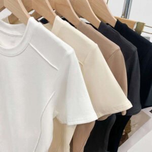 Wholesale Women’s Slim Fit T-Shirts – Custom Solid Color Short Sleeve Tops