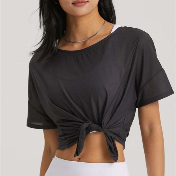 6 Hot-selling Custom Logo Top Short Sleeve Tops Breathable Slit Sports Outdoor Casual Plus Size Women's T-shirt